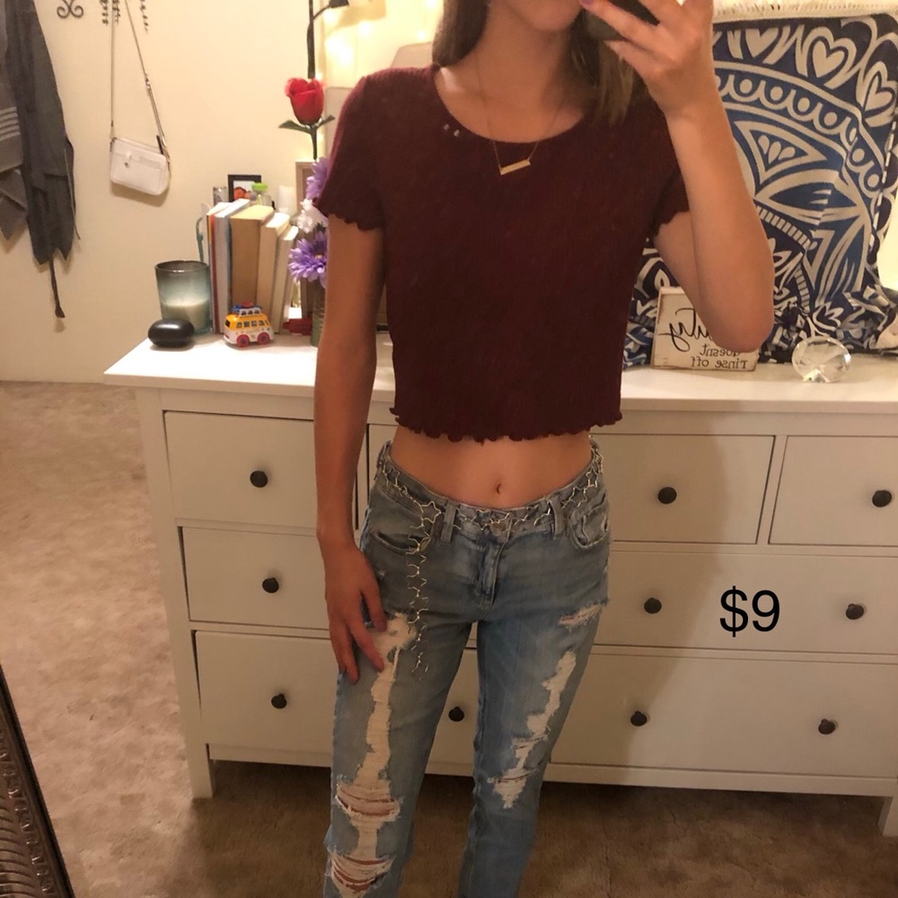 Maroon crop top